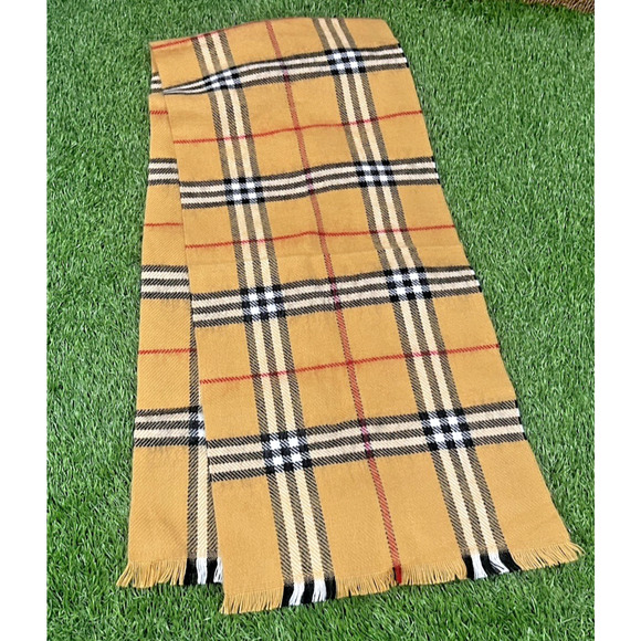 Unbranded VINTAGE Plaid and Check Tan Red Black Scarf - Picture 4 of 6